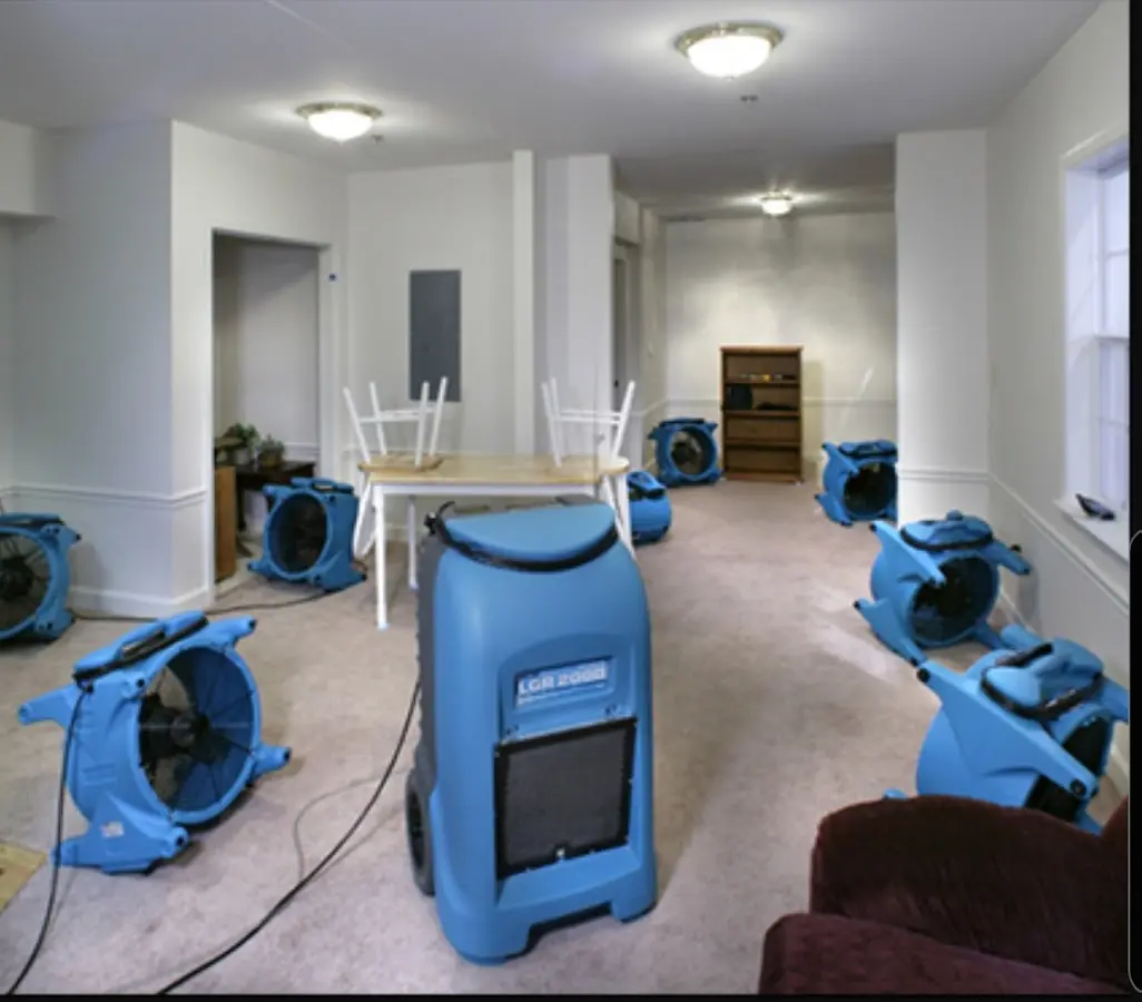 Air movers and dehumidifier setup for Water Extraction & Removal in San Benito